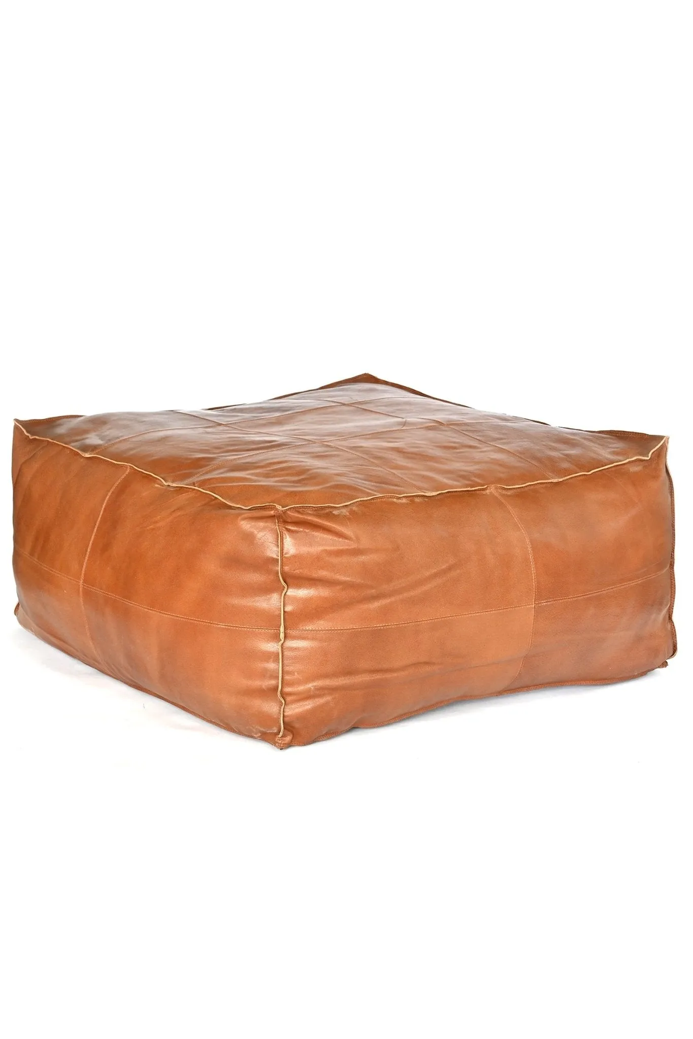 HARPER- CUBICAL  LEATHER POUF