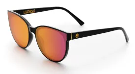 Heatwave Carat Sunglasses: Black Frame / Rose Gold Lens