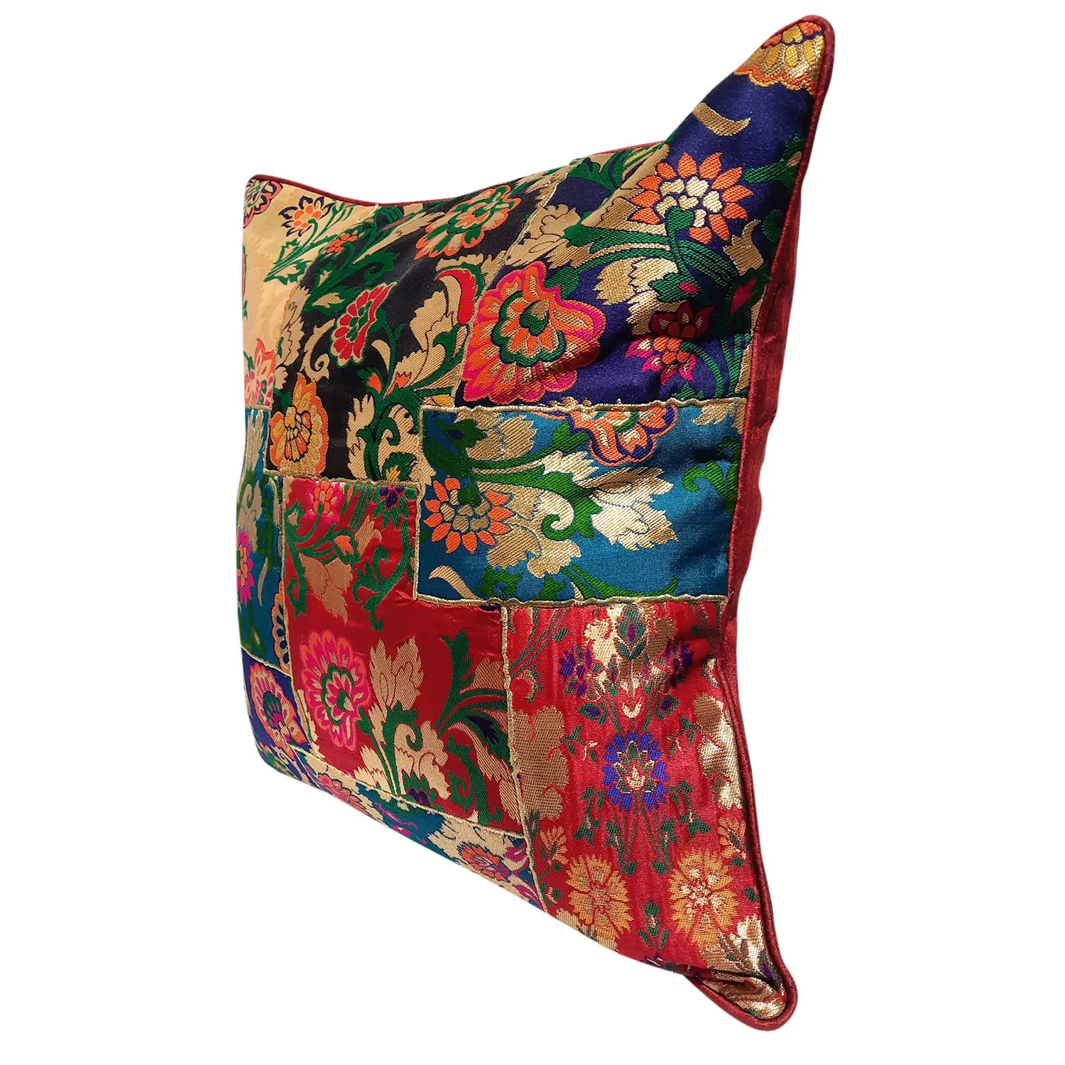 Heavy Brocade Patchwork Cushion Cover 16 x 16 in (Assorted Colour & Design)