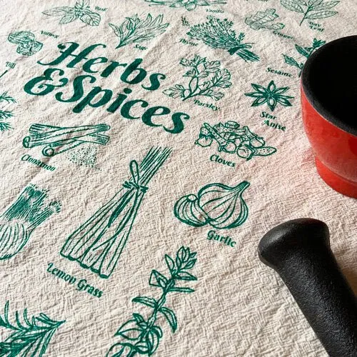 Herbs & Spices Tea Towel