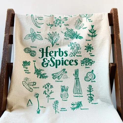 Herbs & Spices Tea Towel