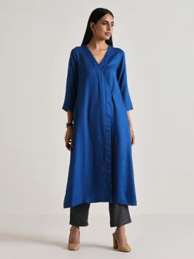 Ink Blue Angrakha Kurta Set