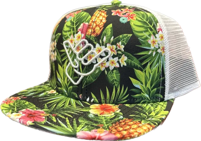 Keep It Tropical Trucker Hat Flat