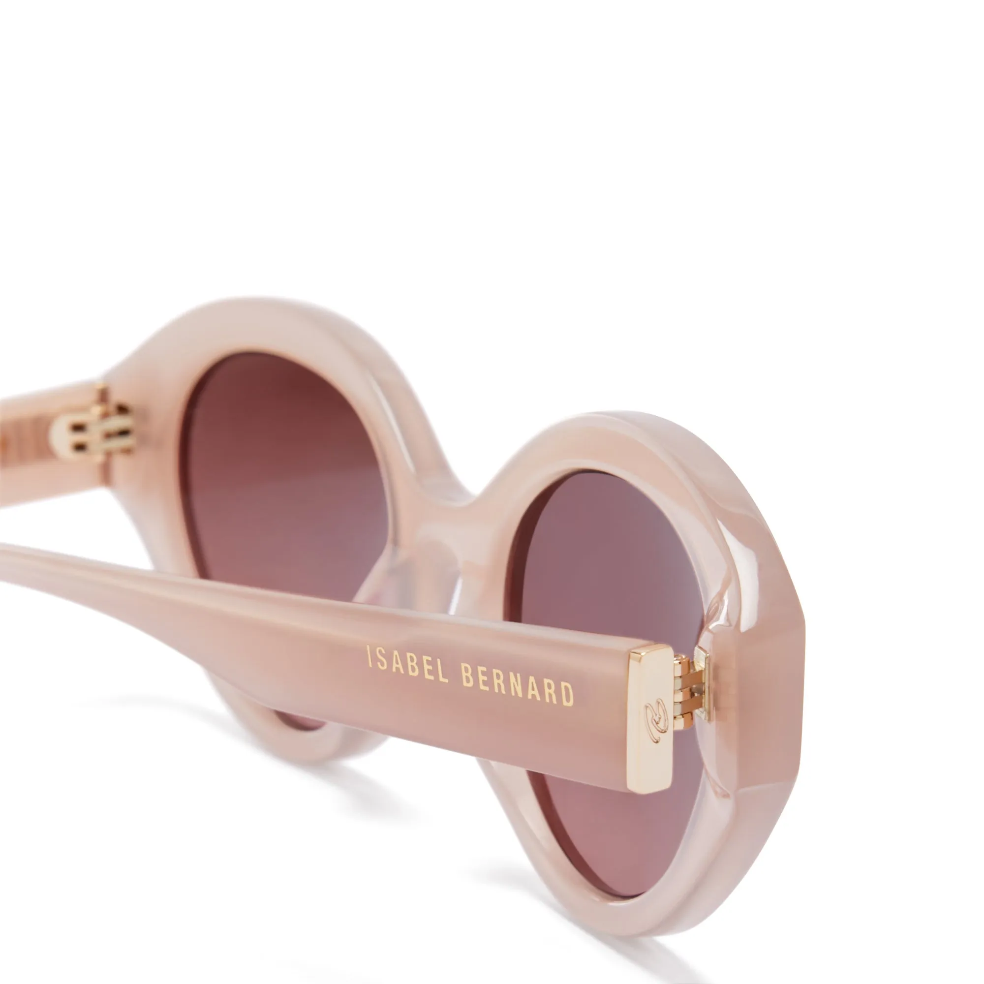 La Villette Rosaire soft pink oval sunglasses with pink lenses