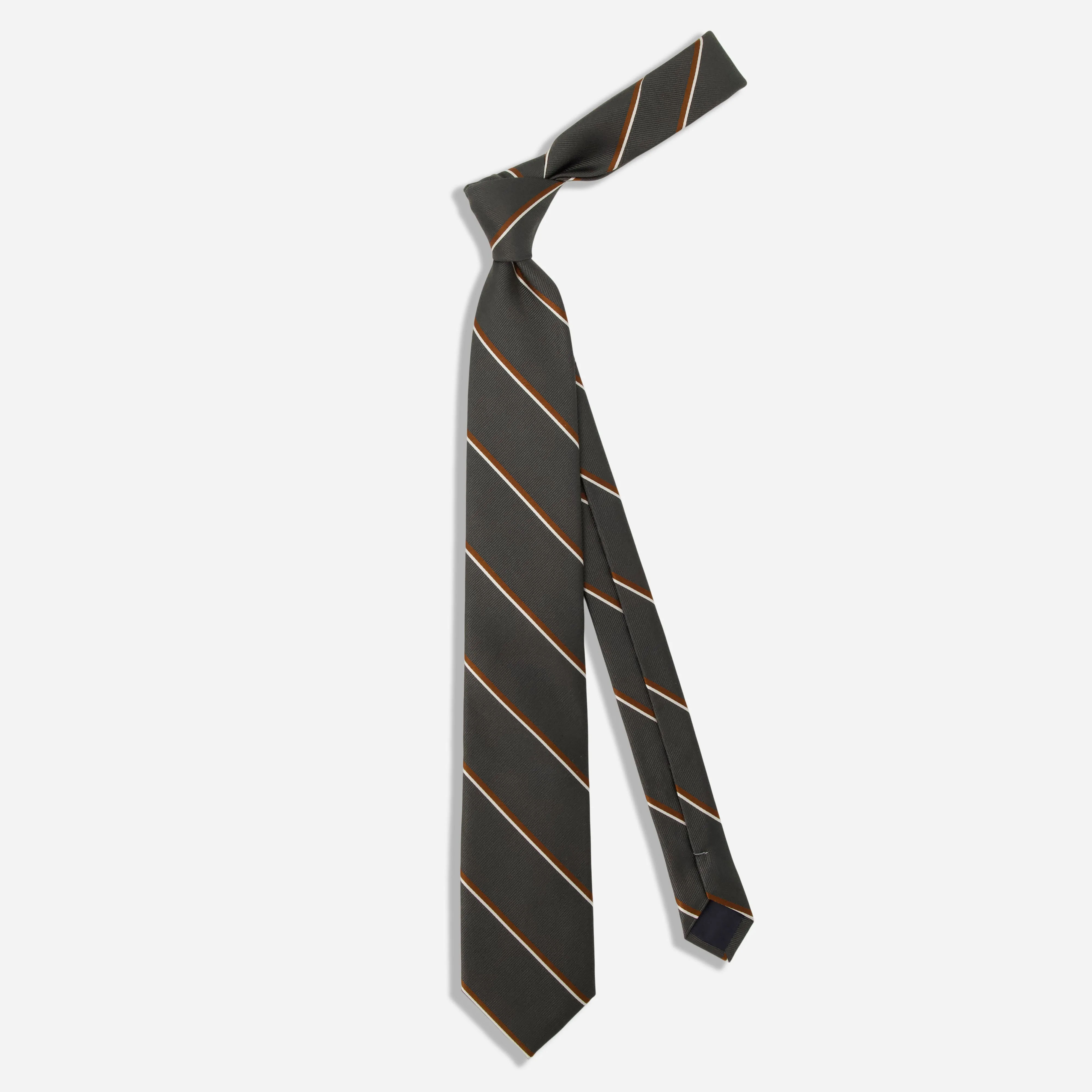 Laclaire Double Stripe Charcoal Tie