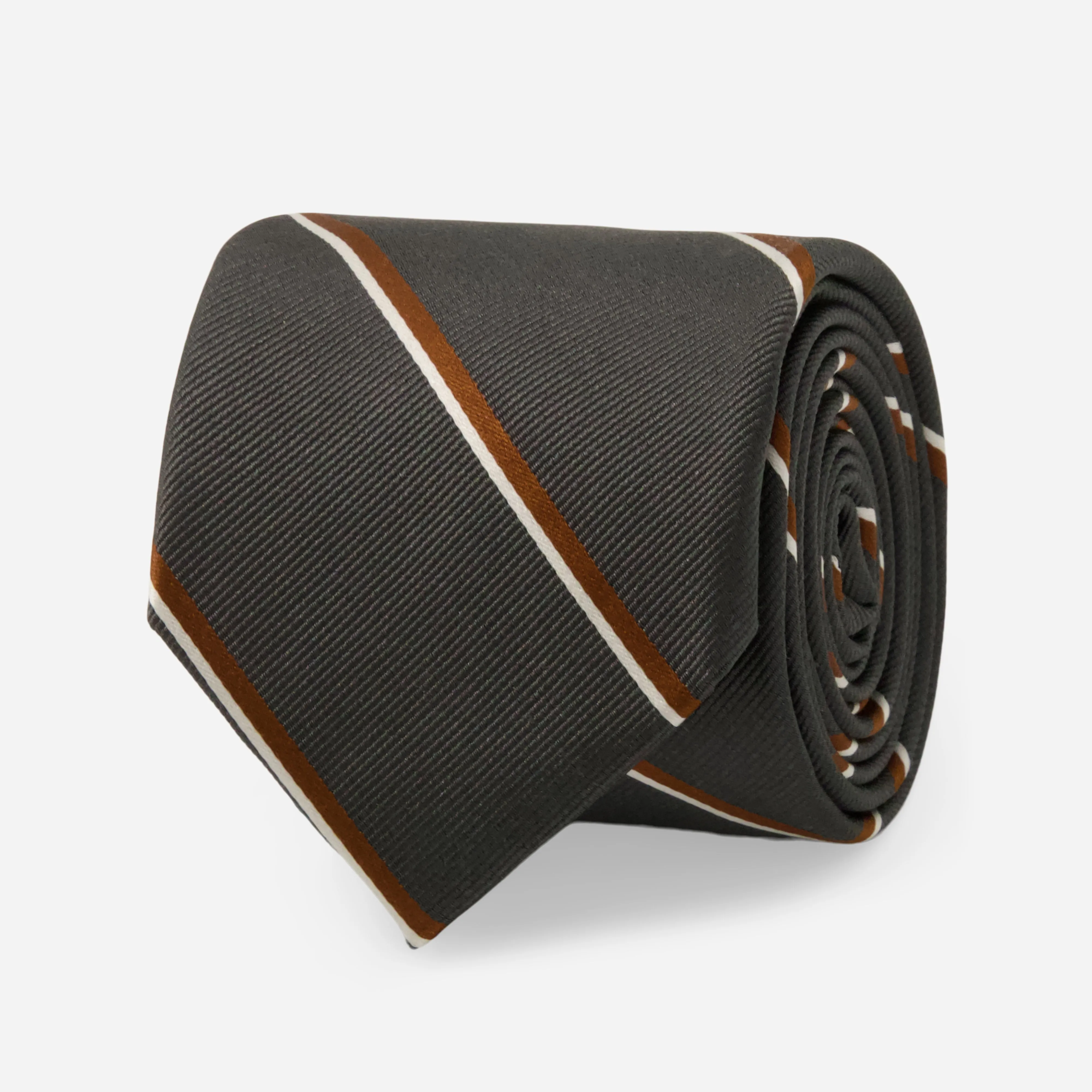 Laclaire Double Stripe Charcoal Tie