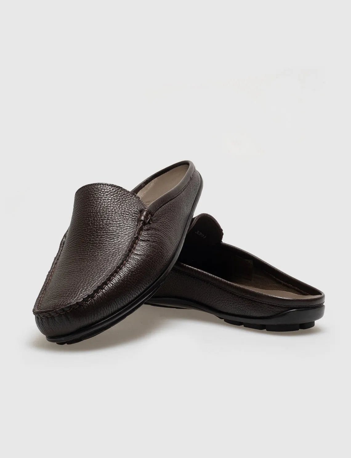 Men Brown Genuine Leather Mules