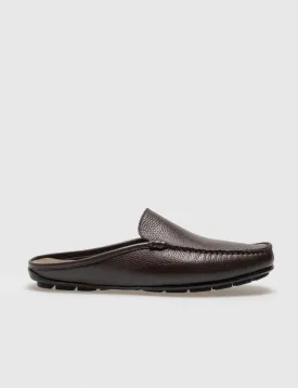 Men Brown Genuine Leather Mules