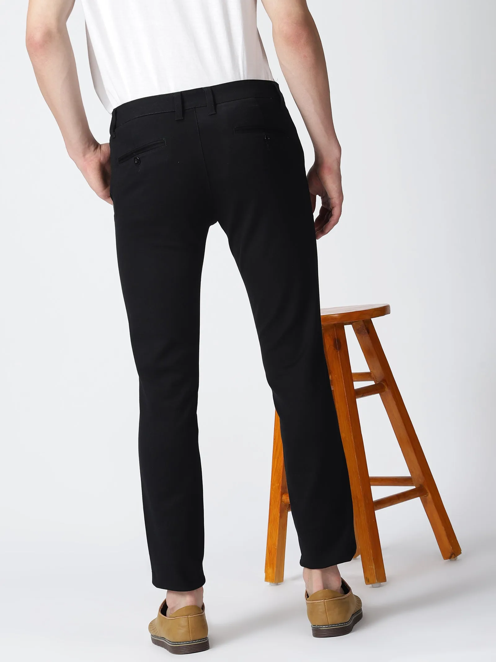 MEN'S BLACK SOLID JASON FIT TROUSER