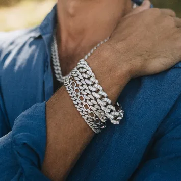 MEN'S DIAMOND FLAT ESSENTIAL LINK BRACELET