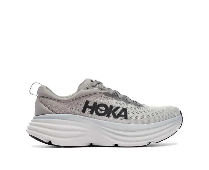 Mens Hoka Bondi 8 Wide in Sharkskin/Harbor Mist