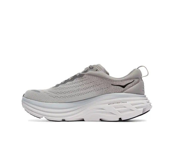 Mens Hoka Bondi 8 Wide in Sharkskin/Harbor Mist