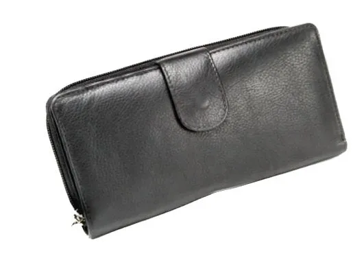 Monroe Nappa Leather Ladies 24CC Purse | Black