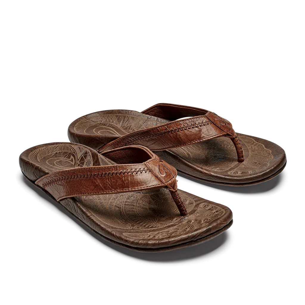 OluKai Hiapo Sandal - Rum / Dark Wood