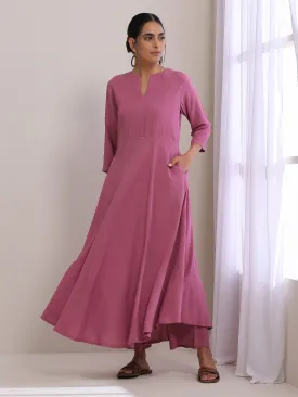 Onion Pink Dobby  Anarkali Pant Set