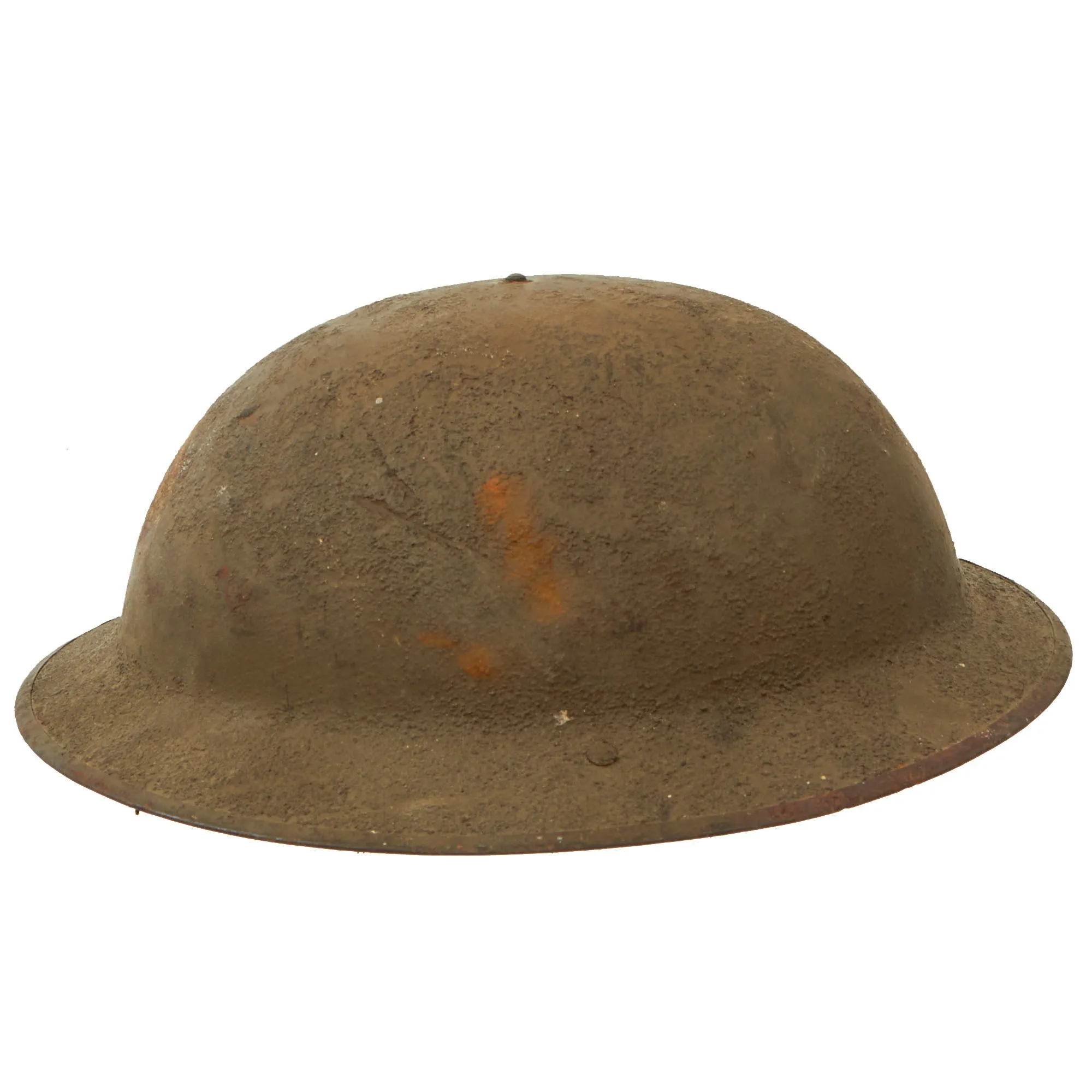 Original U.S. WWI Advance Sector Painted British Made M1917 Doughboy Helmet by Miris Steel Co Ltd of London