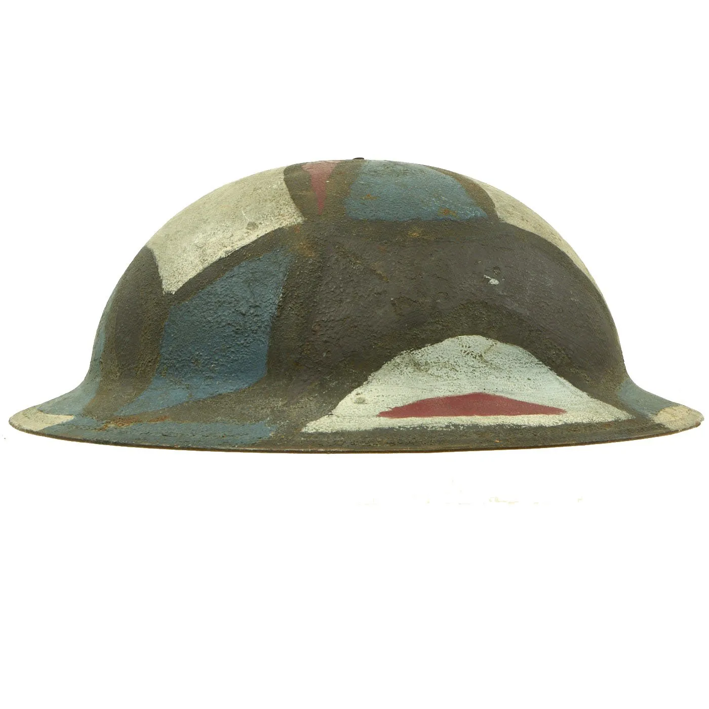 Original U.S. WWI M1917 Doughboy Helmet with AEF Advance Sector Panel Camouflage Paint