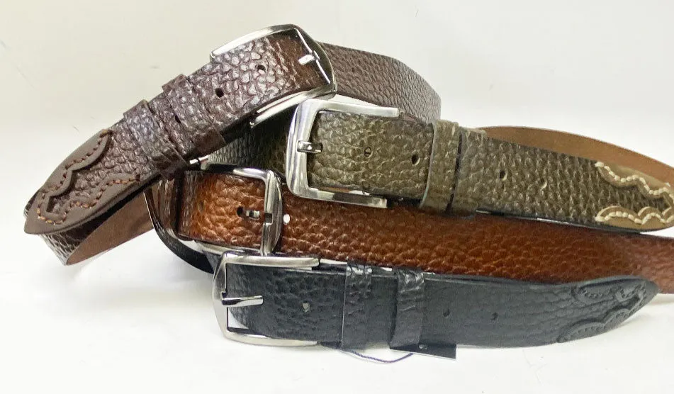 Pebble Leather Belt Navy