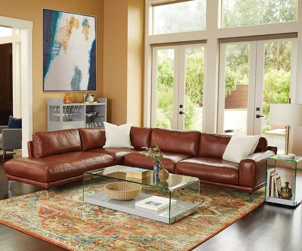 Peruna Leather Left Sectional