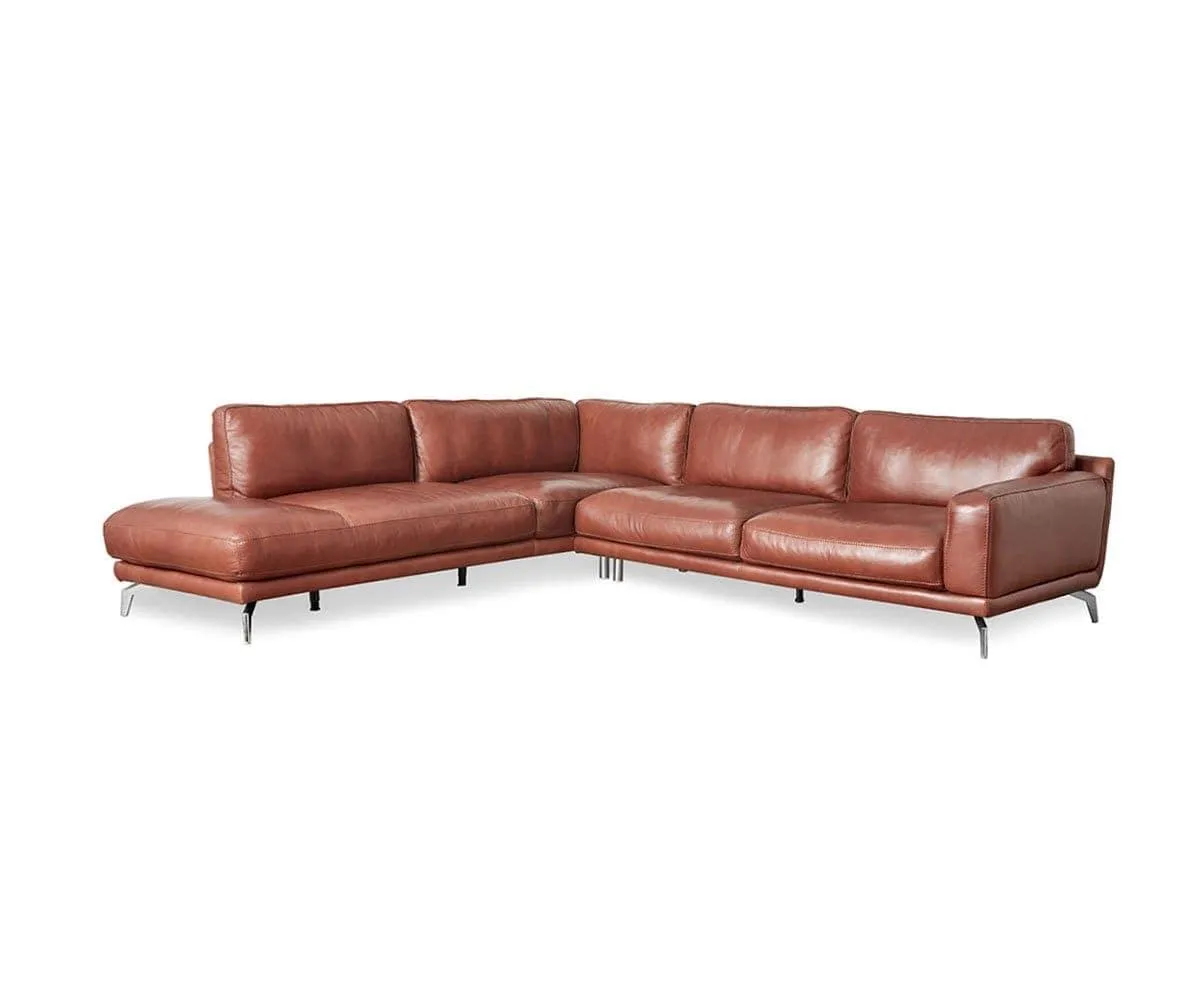 Peruna Leather Left Sectional