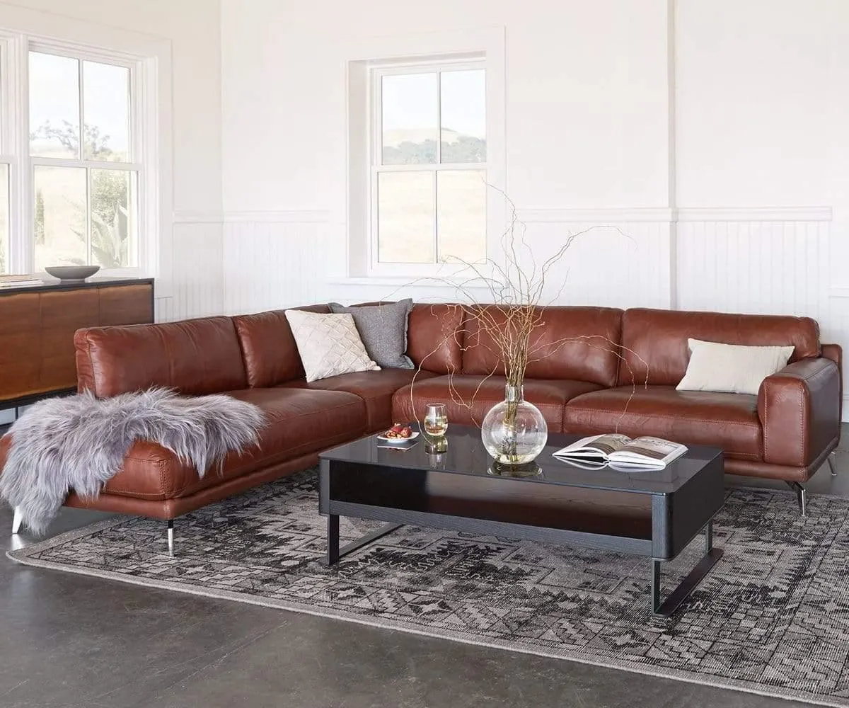 Peruna Leather Left Sectional