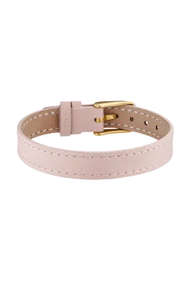 Pink Leather Strap Gold