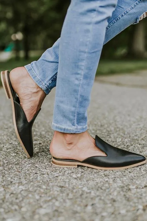 Point Toe Flat Mules