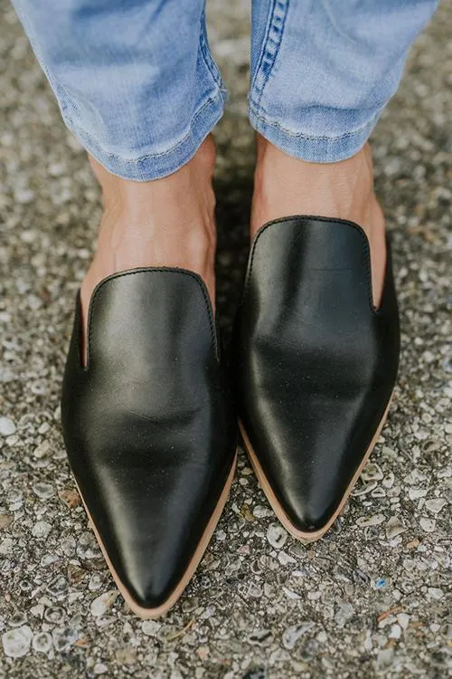 Point Toe Flat Mules