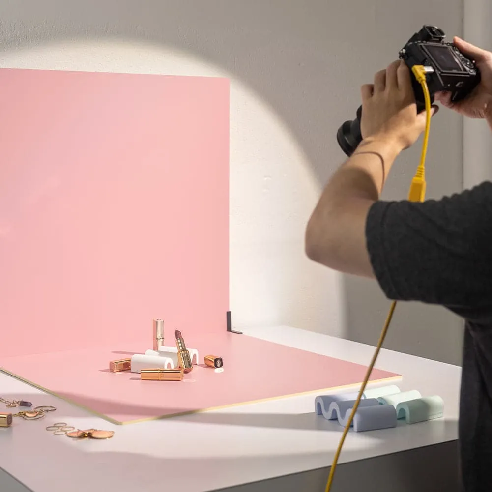 ProBoards Flat Lay Photography Rigid White Pink Backdrop - Fairy Floss (60cm x 60cm)