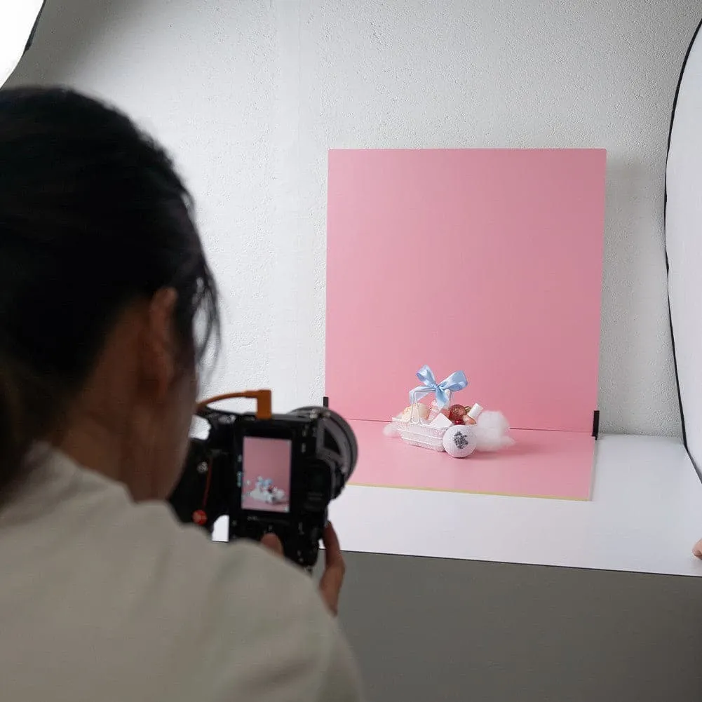 ProBoards Flat Lay Photography Rigid White Pink Backdrop - Fairy Floss (60cm x 60cm)