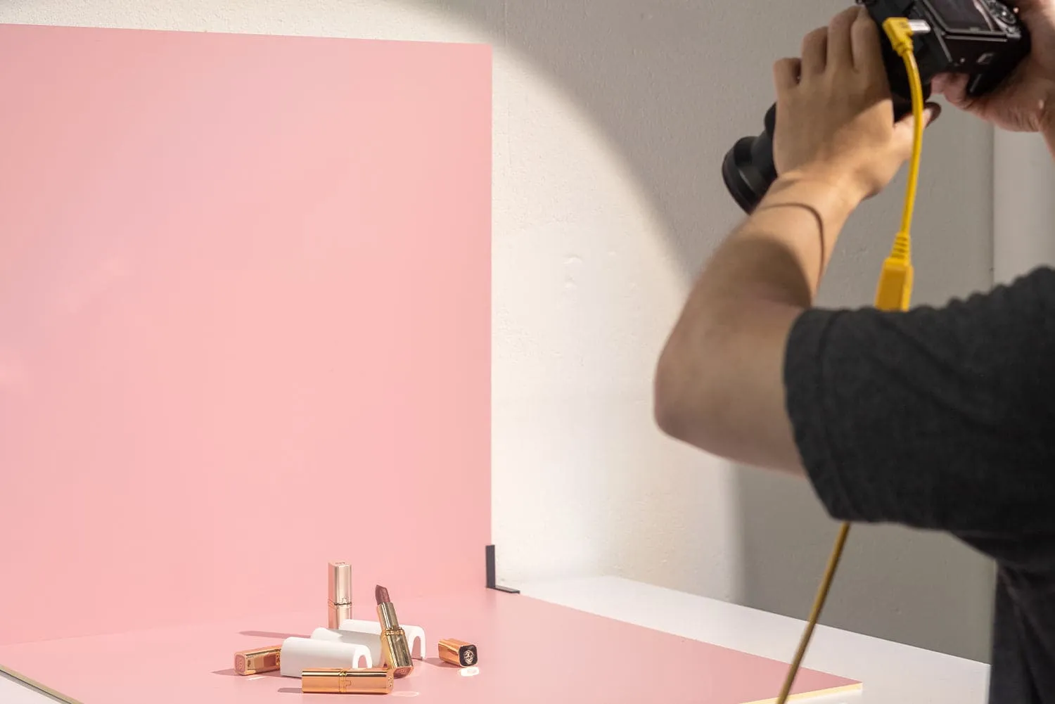 ProBoards Flat Lay Photography Rigid White Pink Backdrop - Fairy Floss (60cm x 60cm)