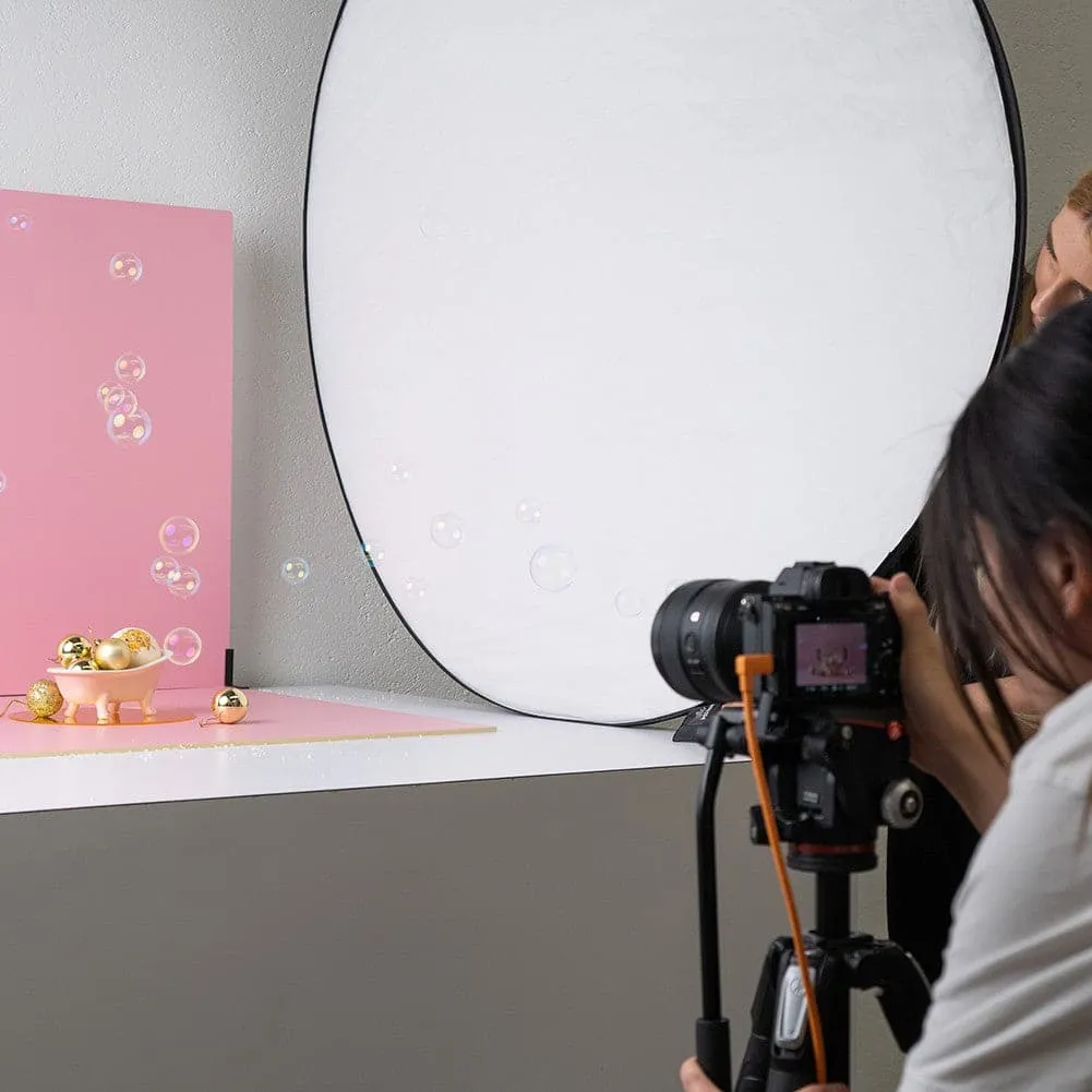 ProBoards Flat Lay Photography Rigid White Pink Backdrop - Fairy Floss (60cm x 60cm)