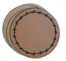 "Barbwire" Leather Coaster Set (Set of 4)