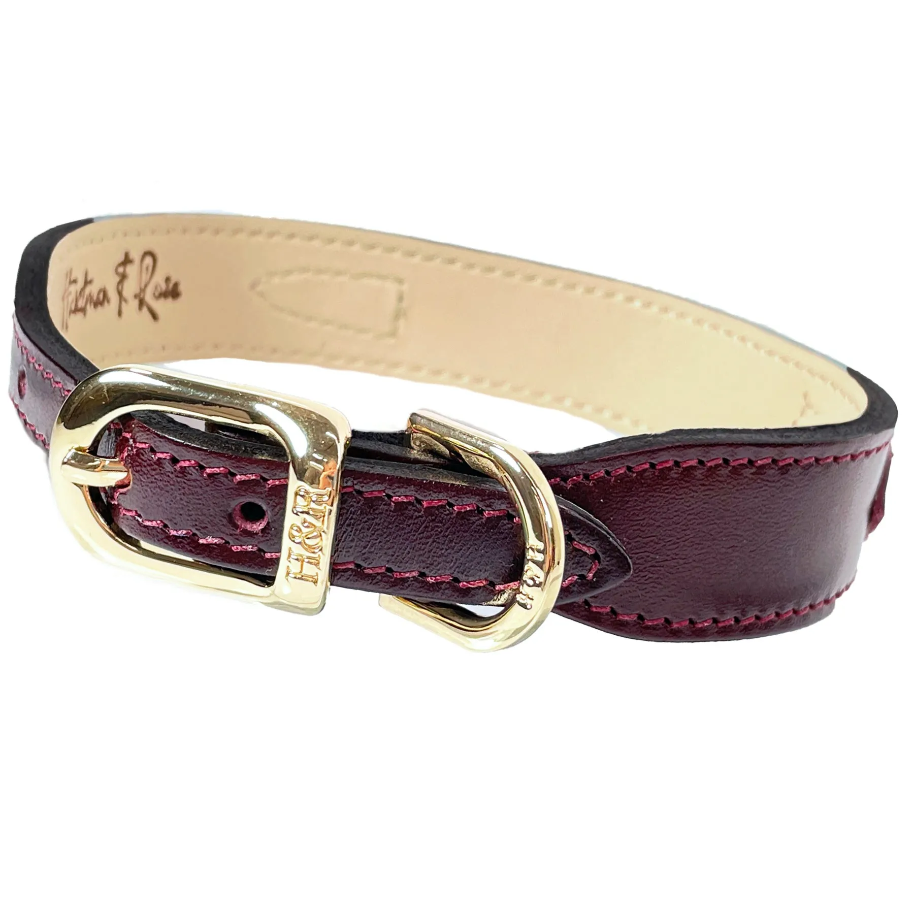 Regency Dog Collar in Burgundy & Gold