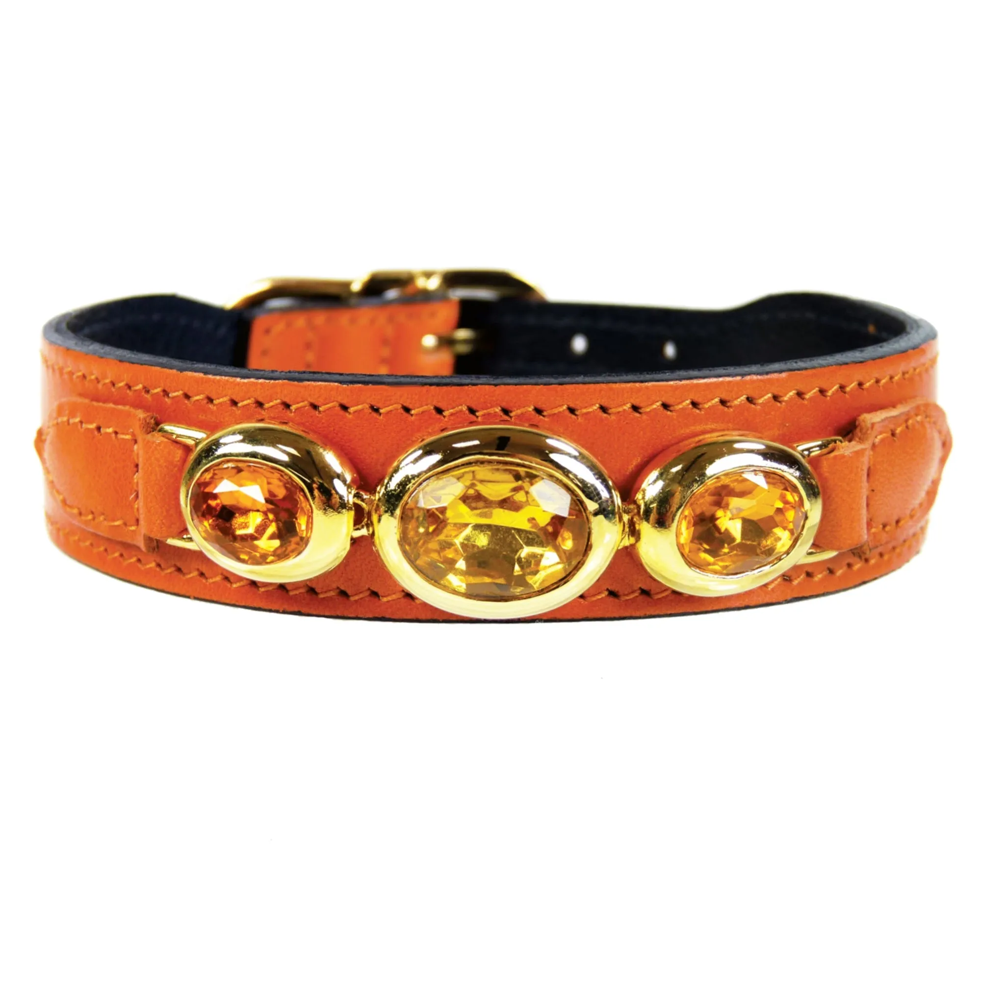 Regency Dog Collar in Tangerine & Gold