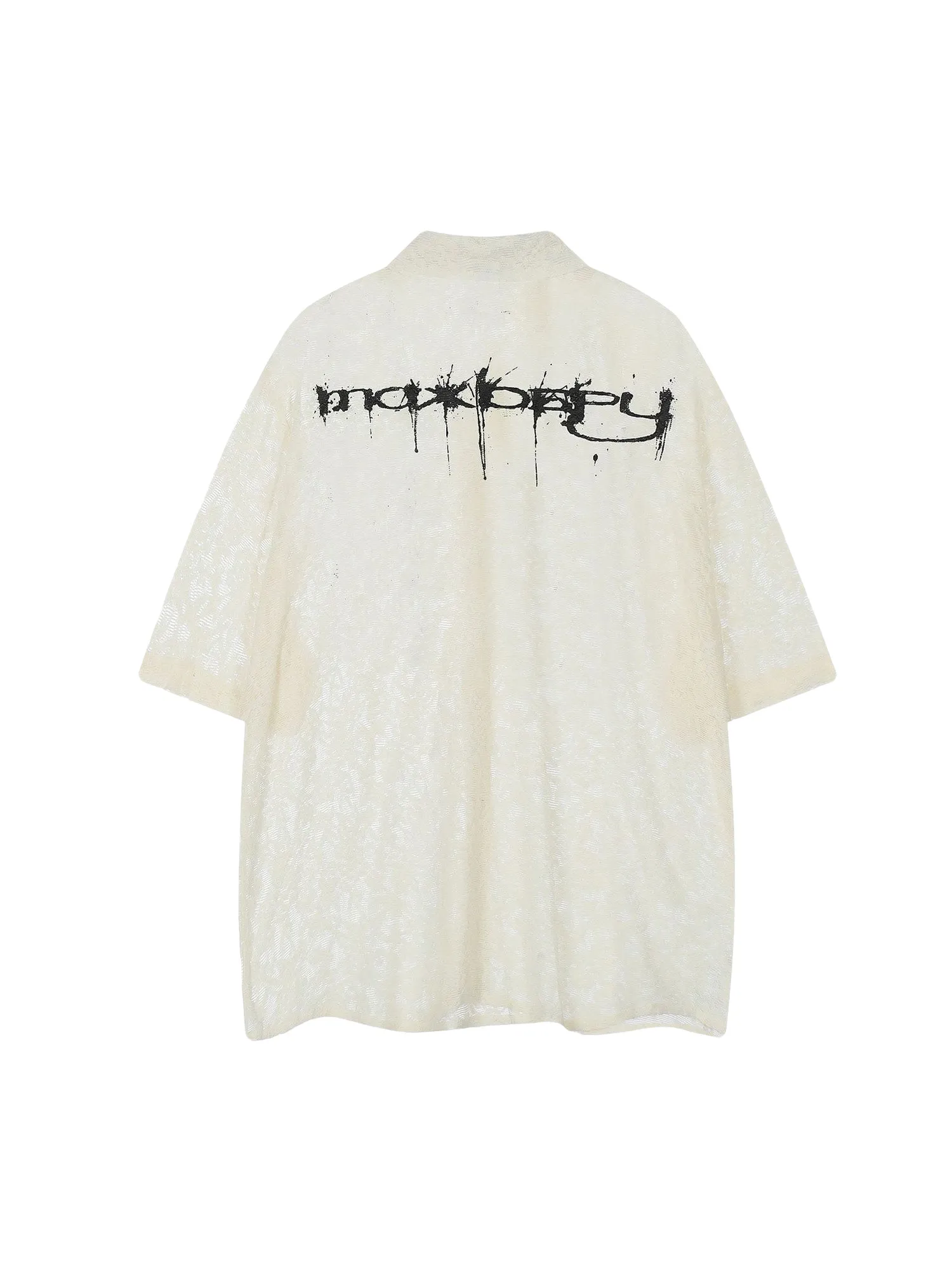 Retro High Street Hollow Printed Shirt