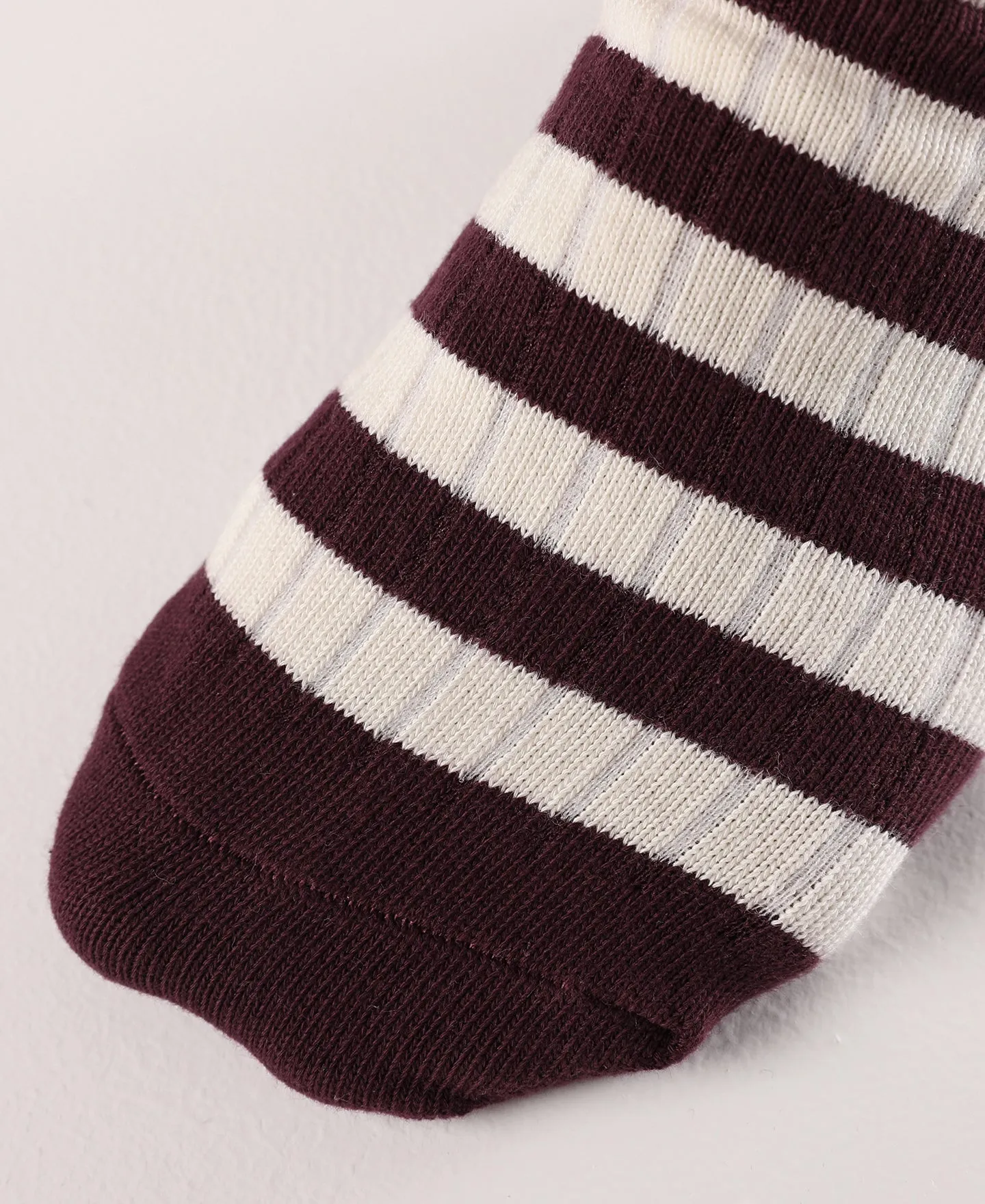 Retro Striped Cotton Socks - Red/White