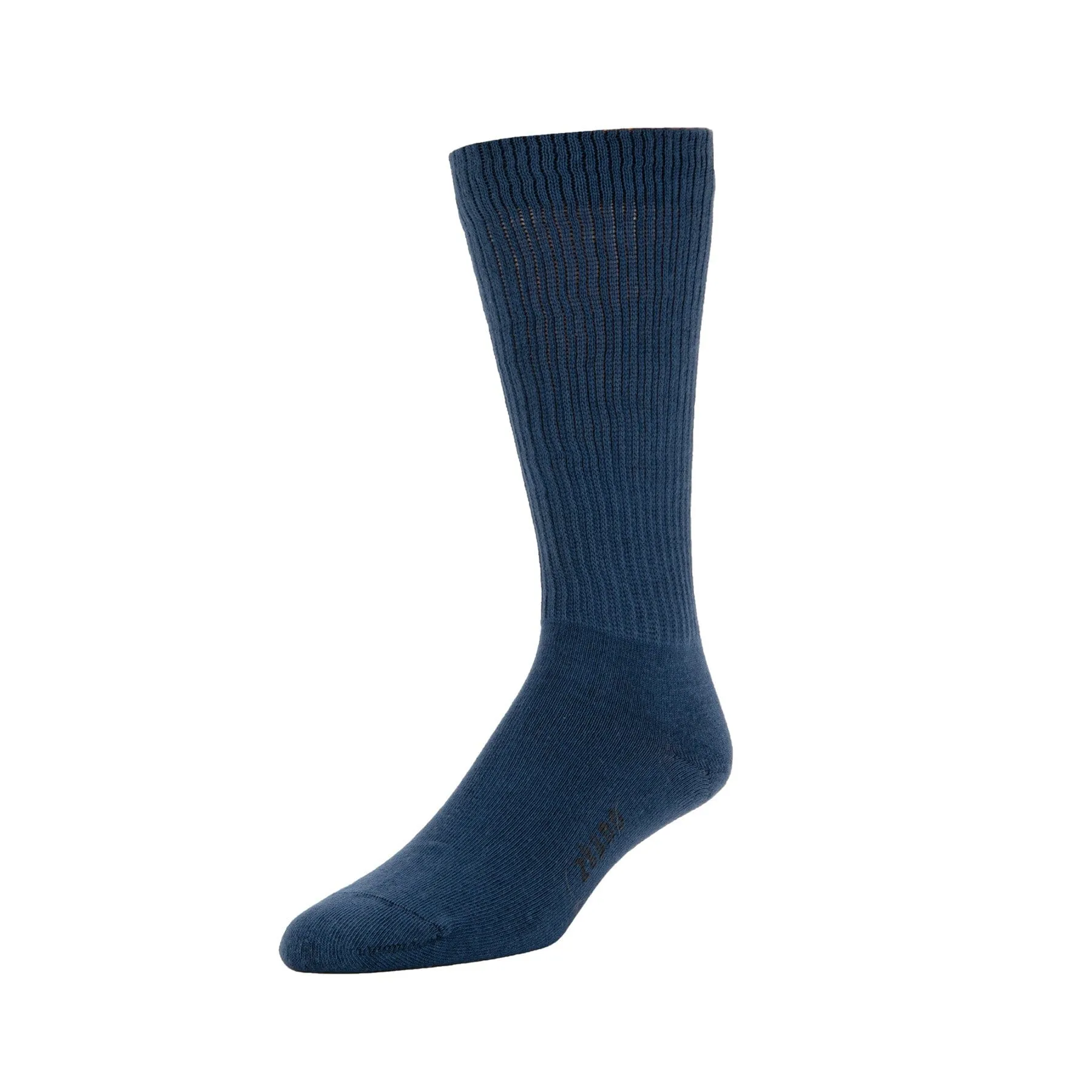 Rib Knit - Organic Cotton Crew Socks - Navy