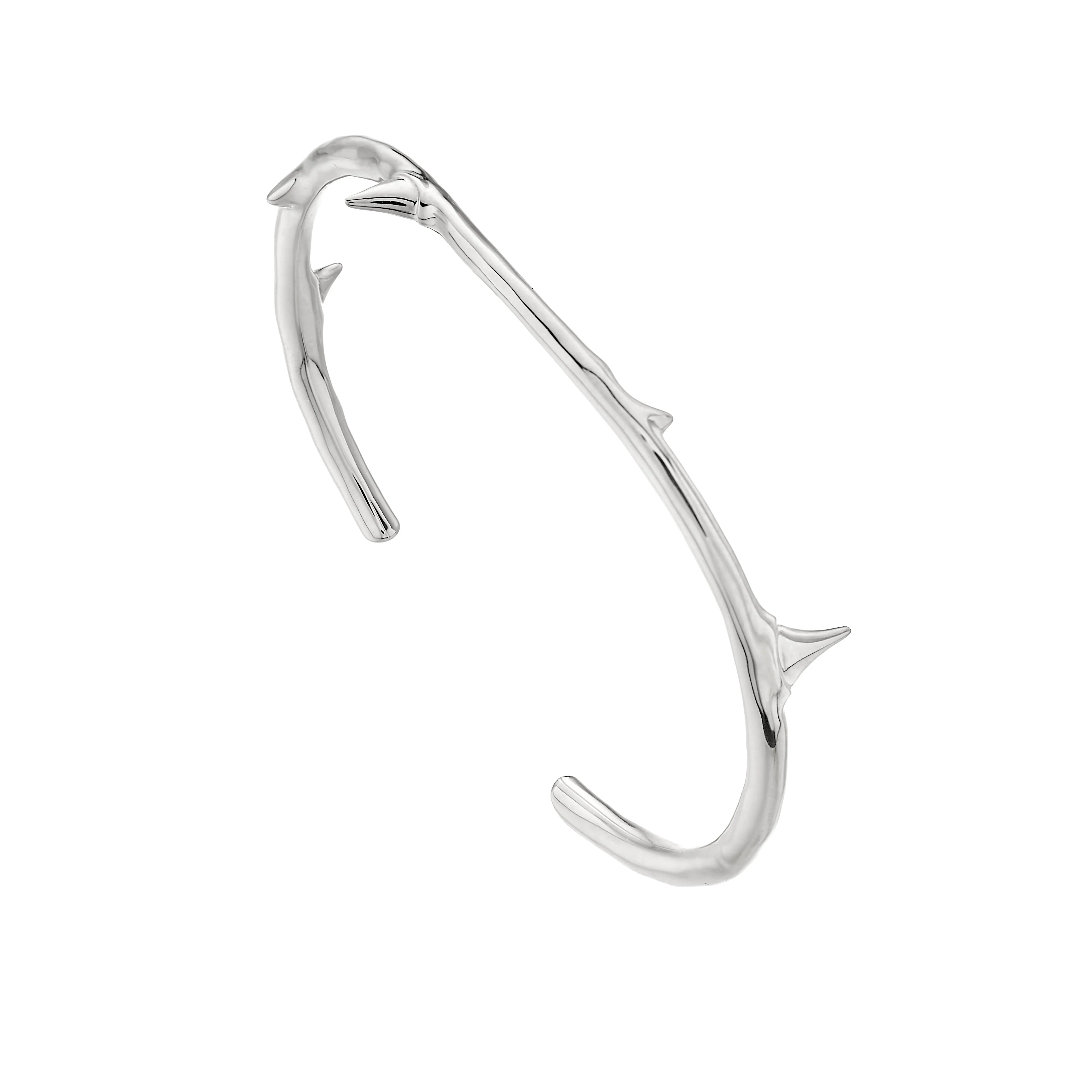 Rose Thorn Bangle - Silver