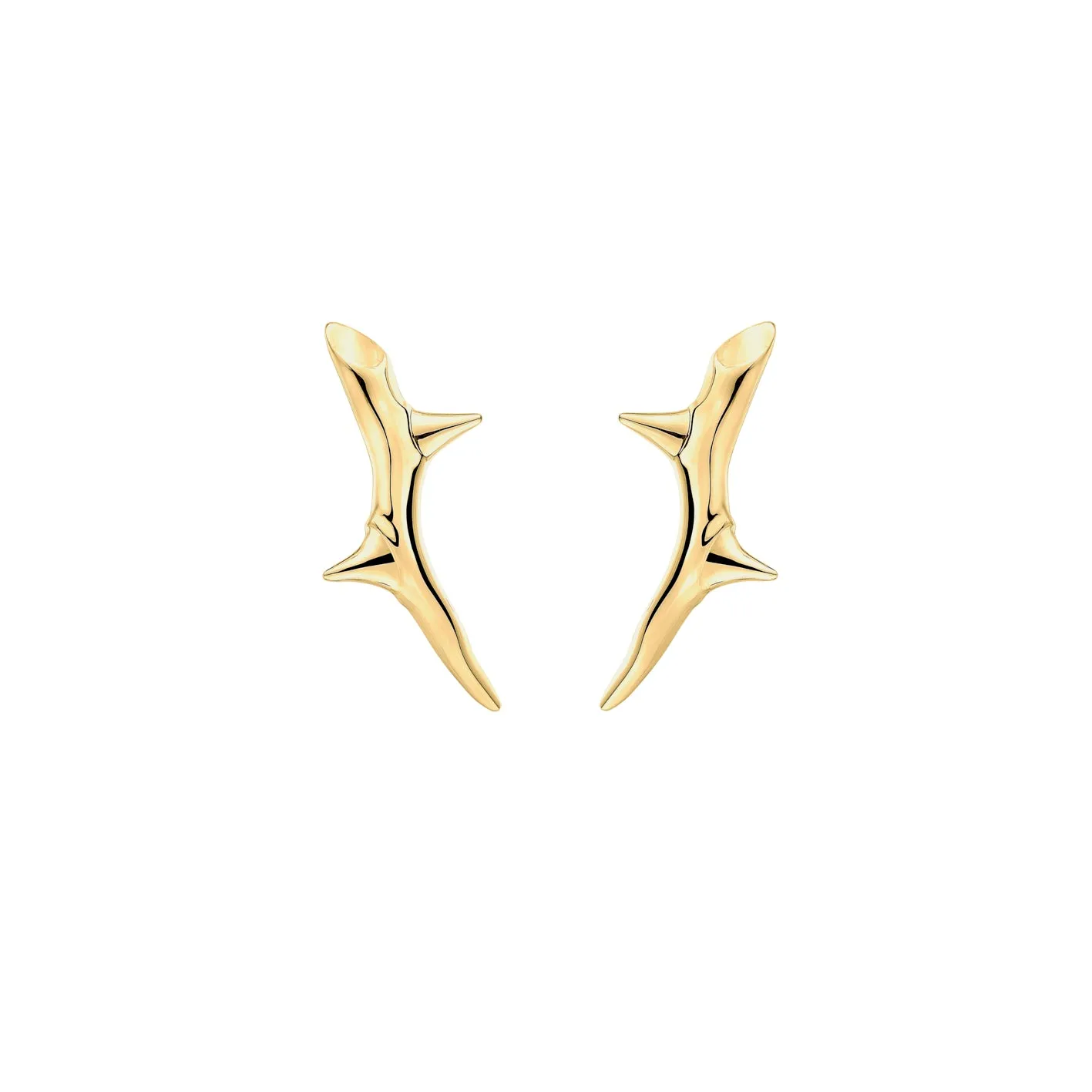 Rose Thorn Climber Earrings - Yellow Gold Vermeil