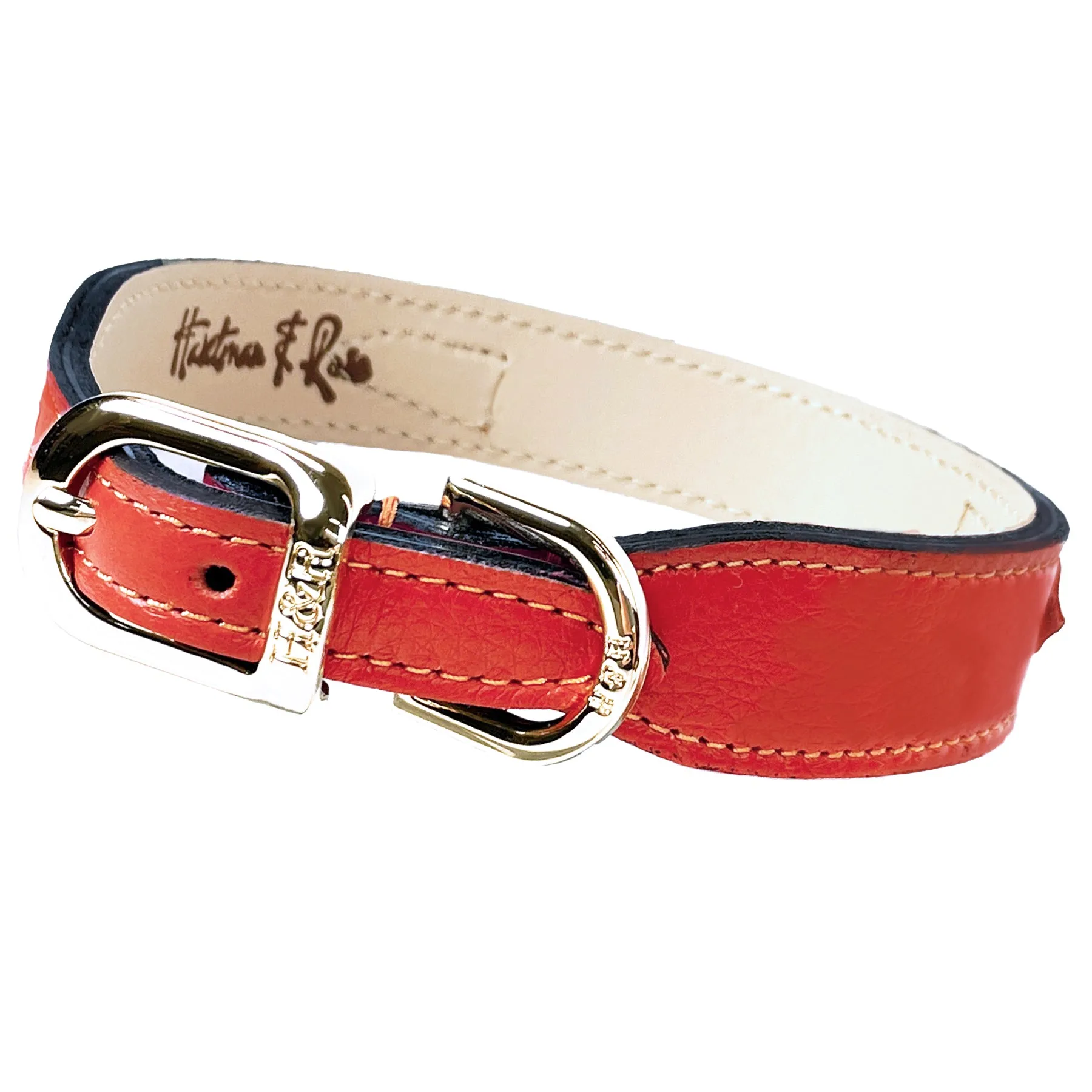 Royal Dog Collar in Tangerine & Gold