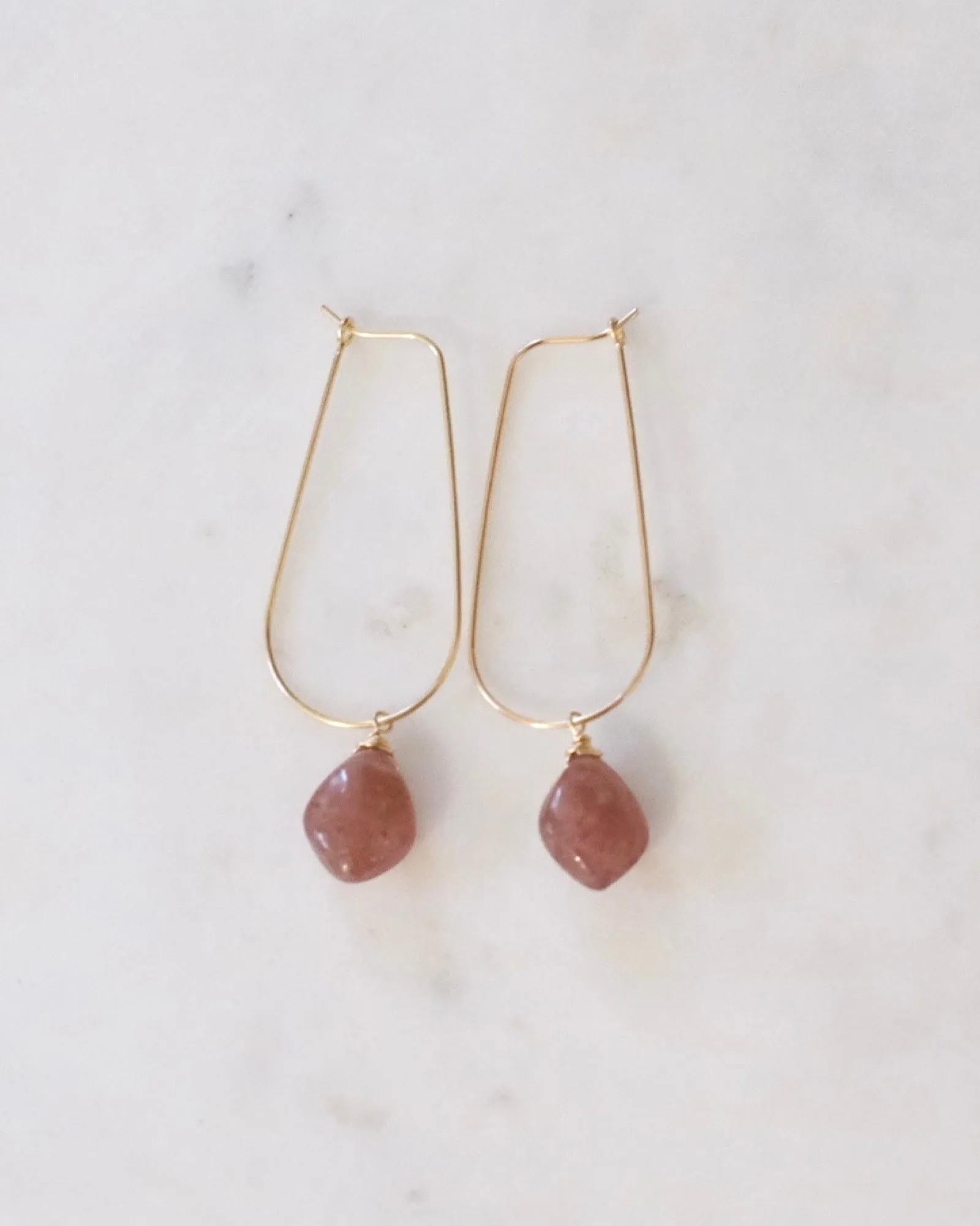 Strawberry quartz U hoops