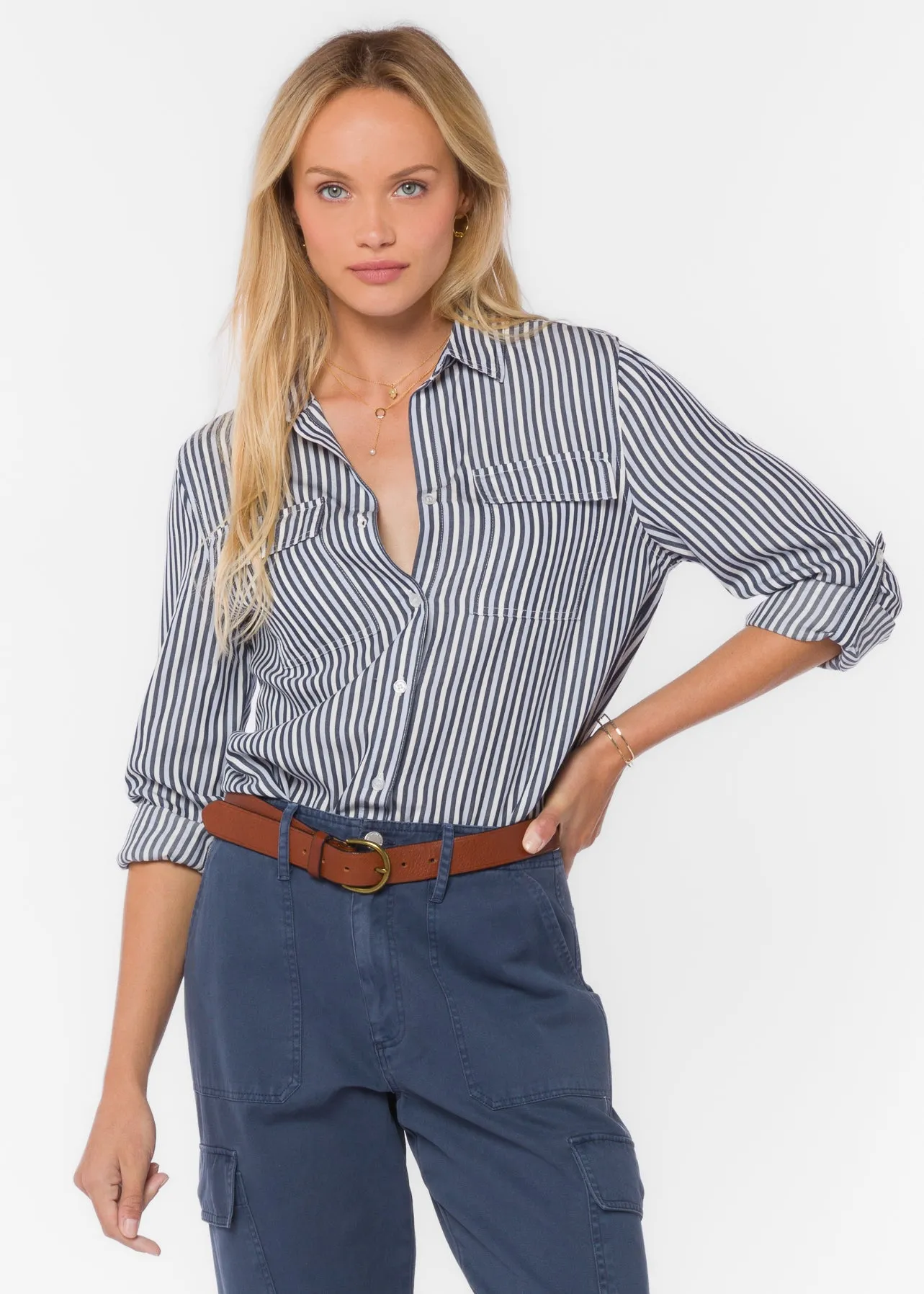 Talma French Navy Stripe Shirt