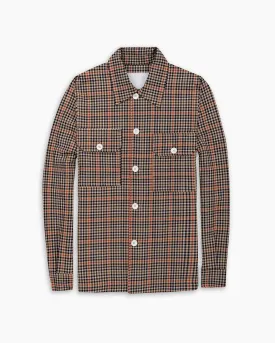 Tan Glencheck Seersucker Overshirt