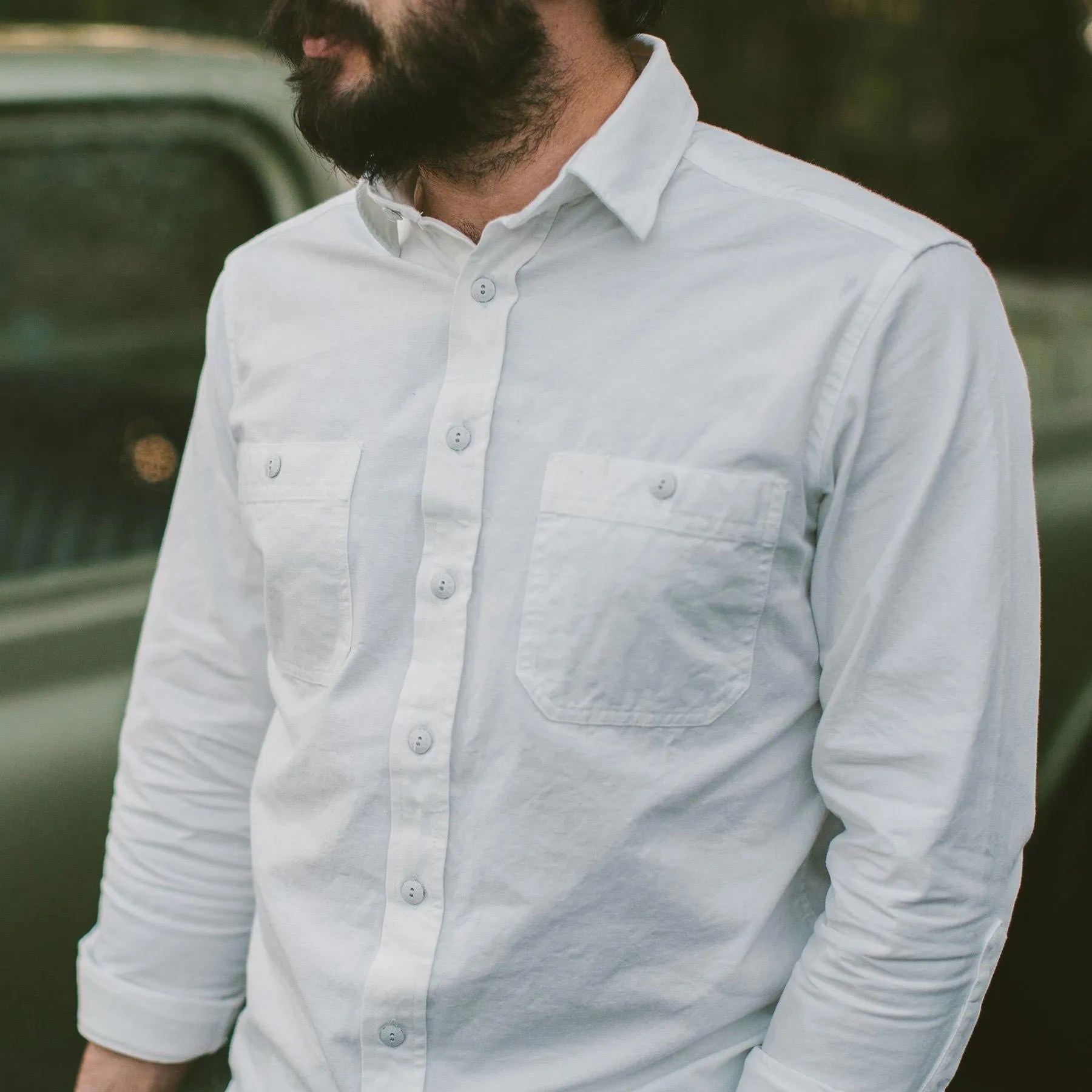 The California in White Everyday Chambray