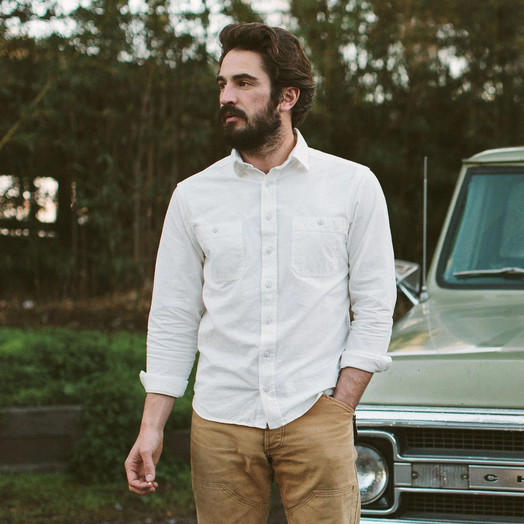 The California in White Everyday Chambray