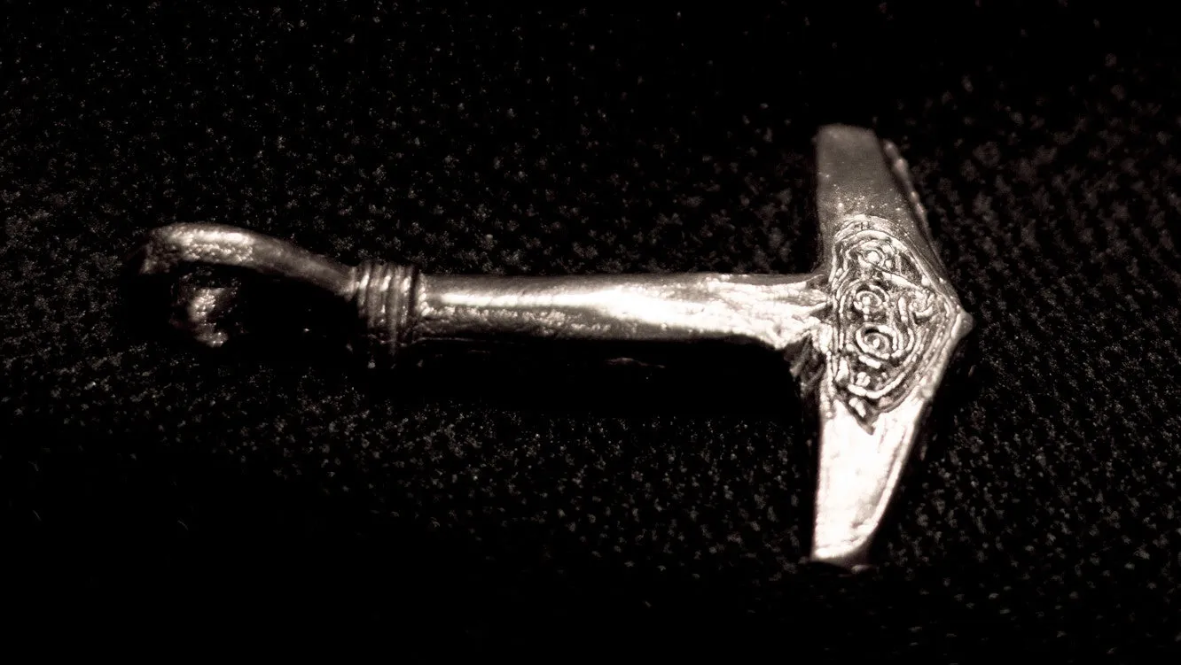 Thors hammer, Silver, flat - XS77