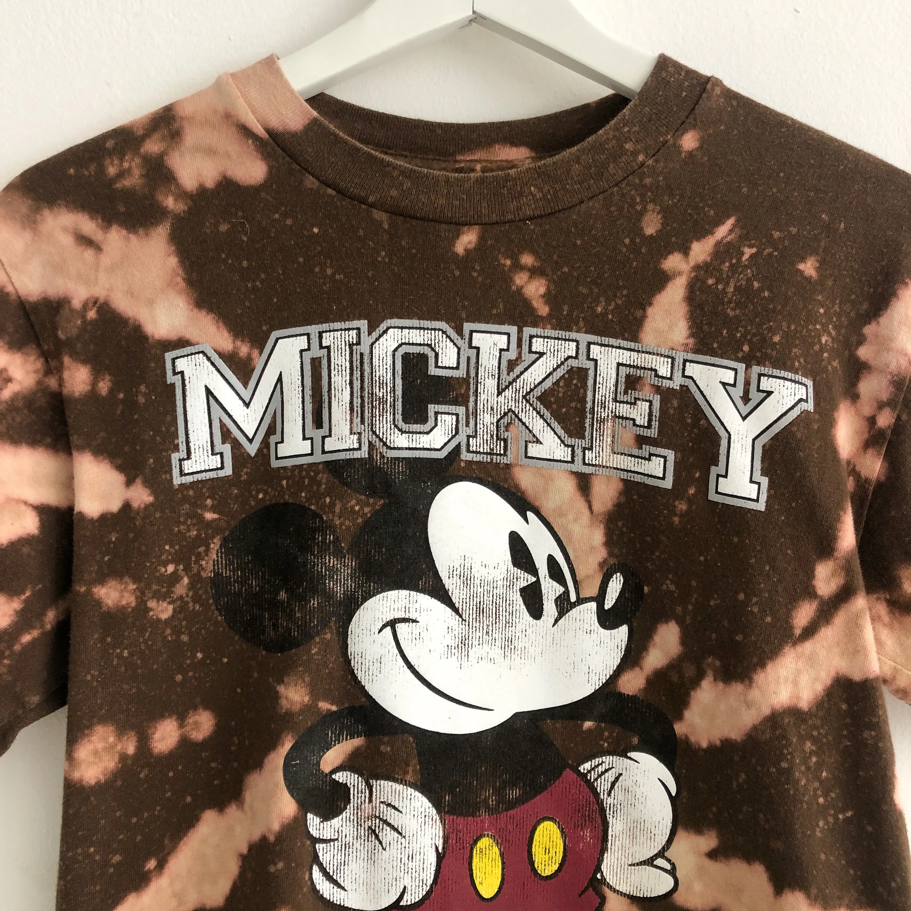 Upcycled Mickey Bleach Dye Tee