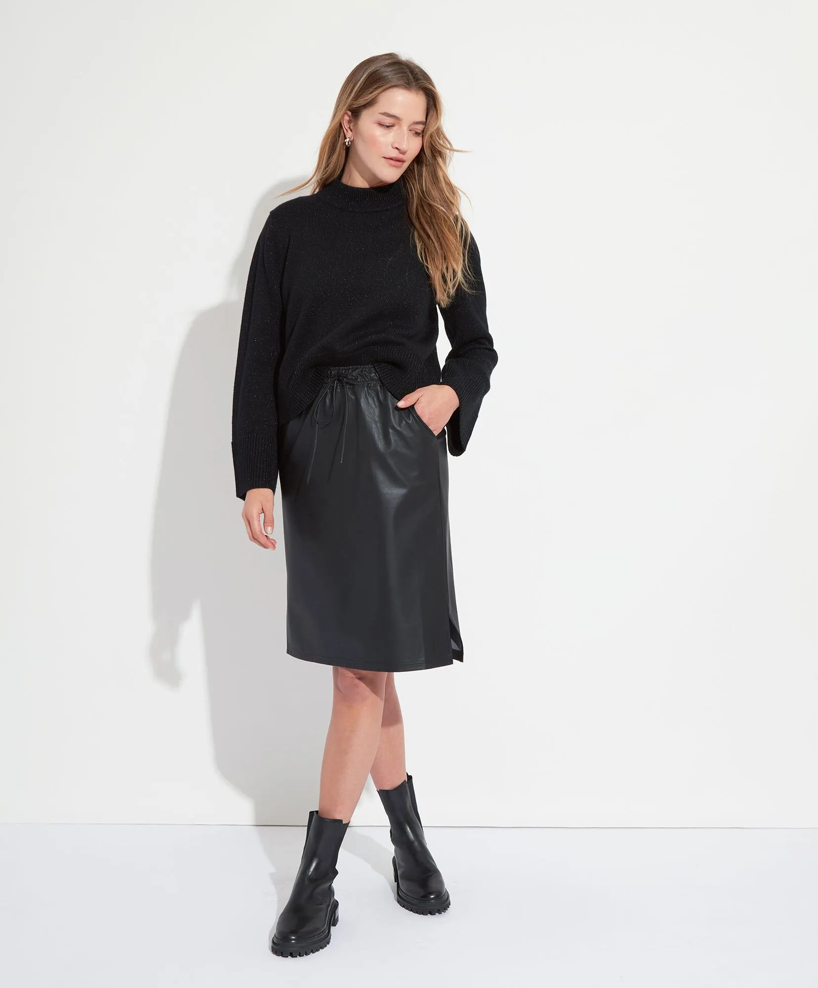 Vegan Leather Aline Skirt