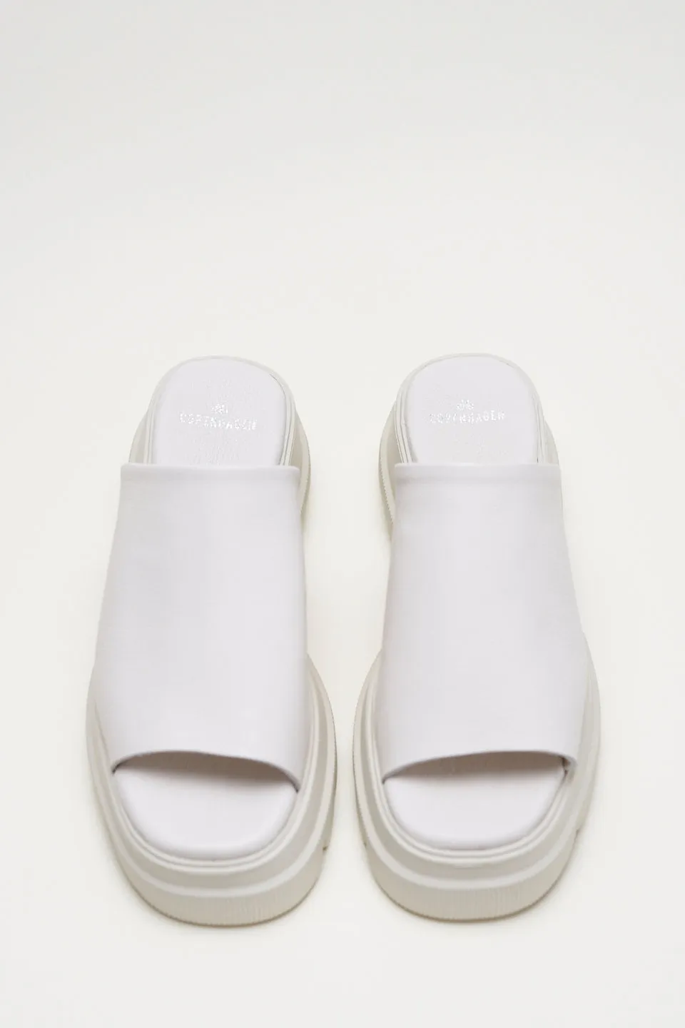 Vitello Eggshell Chunky Slides Sandals